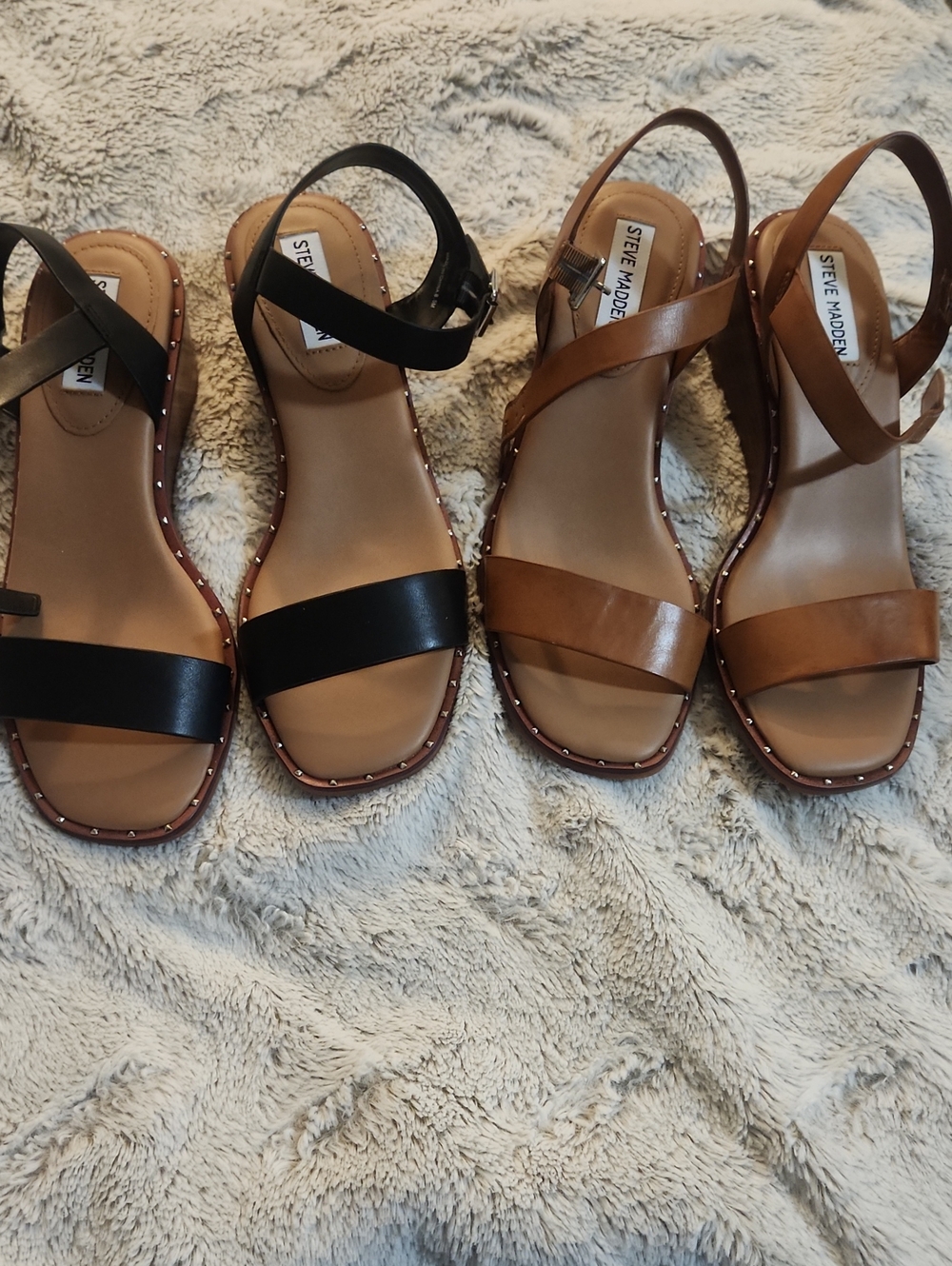 Steve Madden Women’s Studded Slingback Sandals - Black & Brown